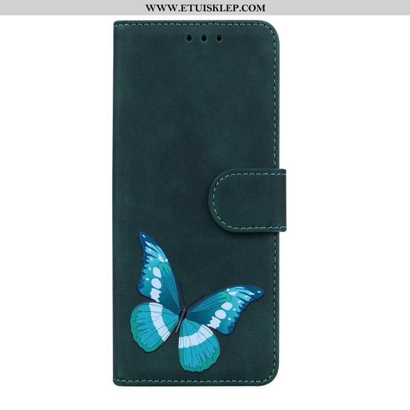 Etui Folio do Xiaomi 12 Pro Motyl Dotykający Skóry